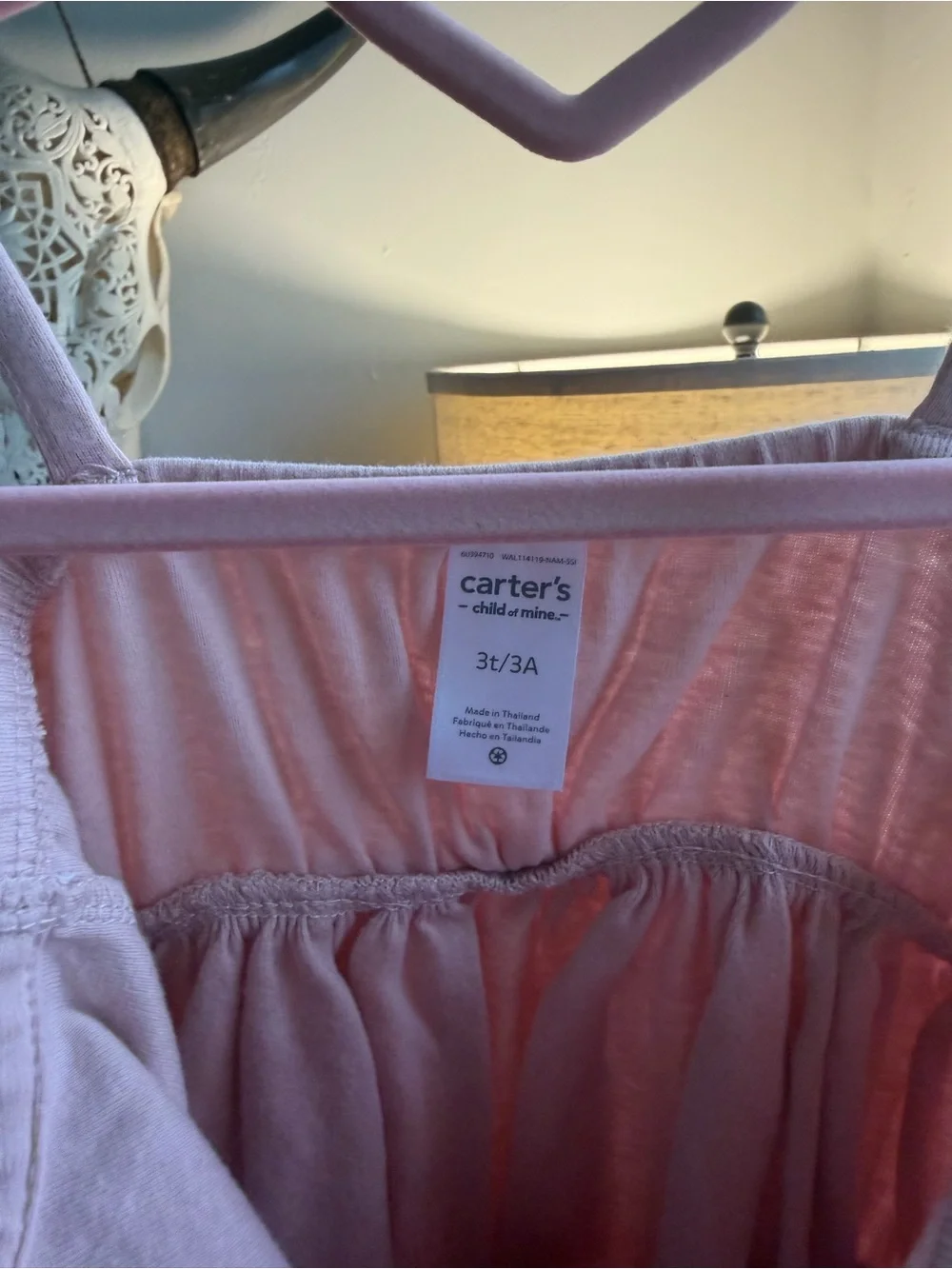 Carter's Light Pink Girls' Bunny Tank Dress